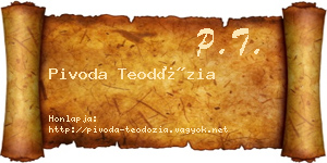 Pivoda Teodózia névjegykártya